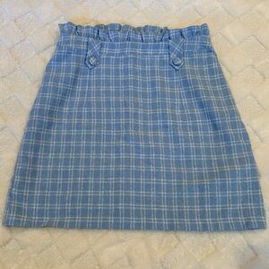 TOPSHOP Blue Plaid Skirt